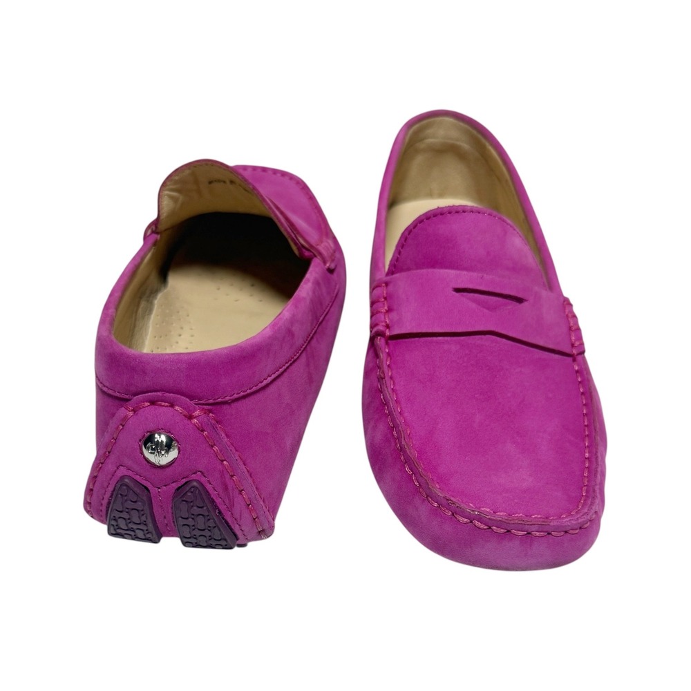 Cole Haan Fuchsia Suede Penny Loafers - Picture 4 of 9
